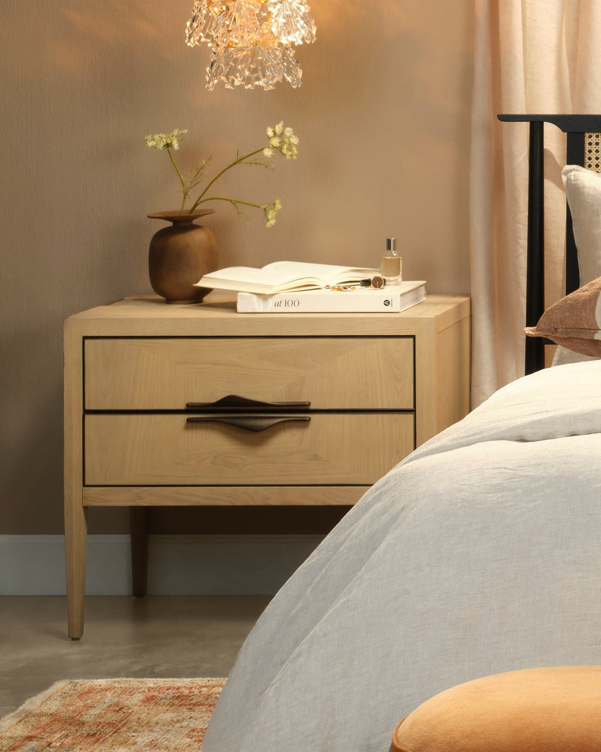 Landmark Two Drawer Nightstand in Natural