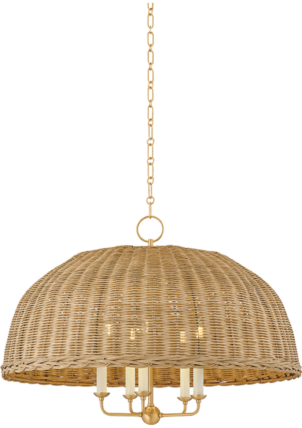 Arwen Chandelier – 30" W in Aged Brass