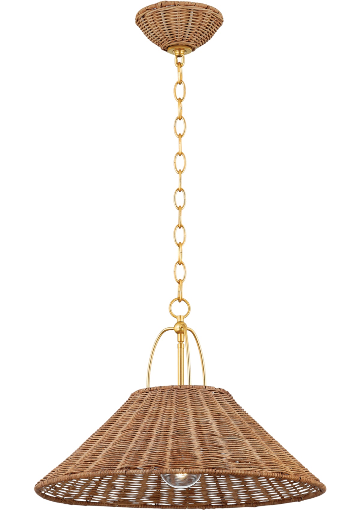Davida Pendant – 20" W in Aged Brass