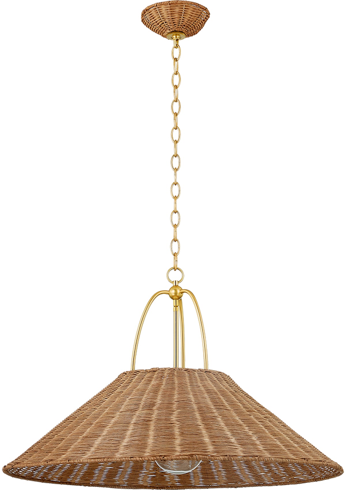 Davida Pendant – 30" W in Aged Brass