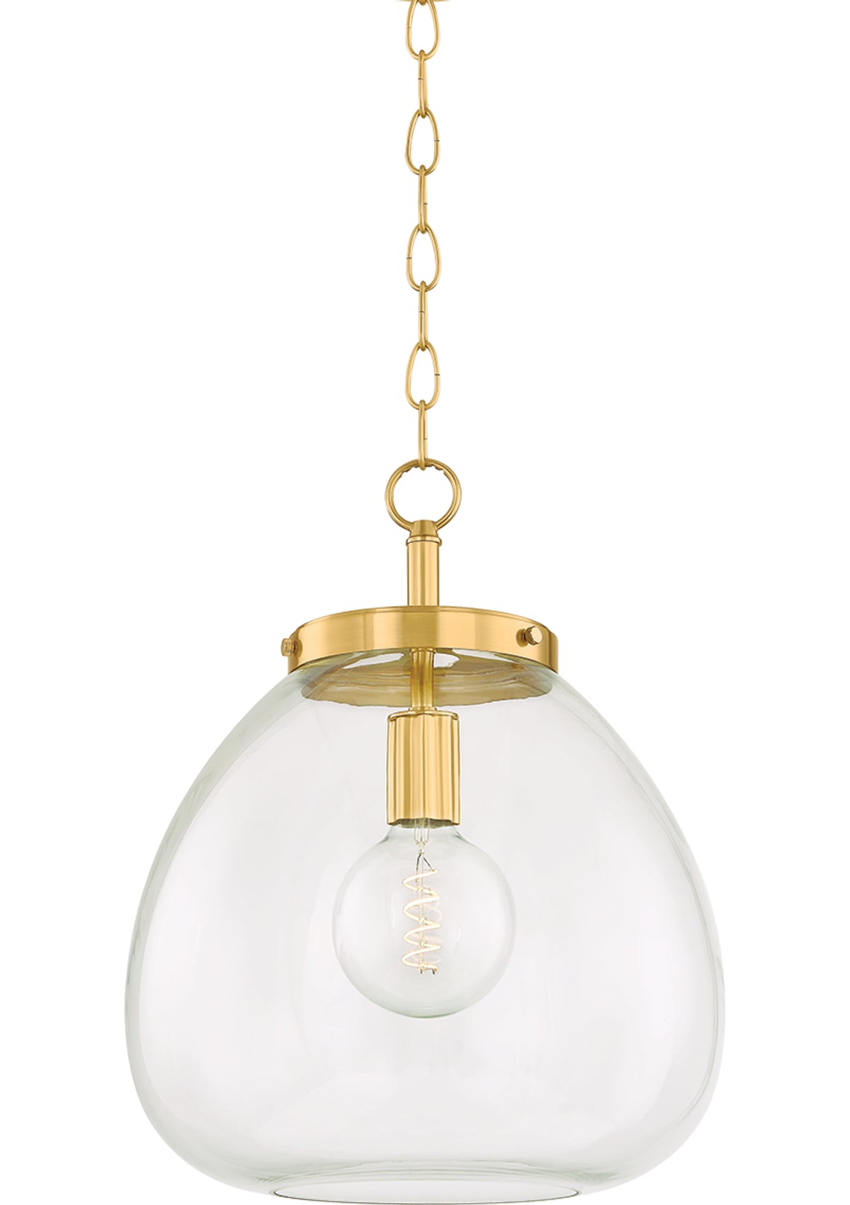 Della Pendant – 15.75" W in Aged Brass
