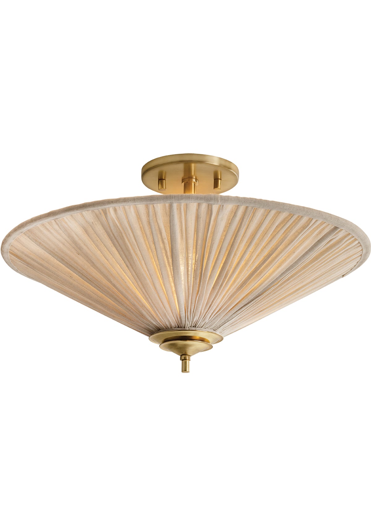 Helen Semi Flush in Aged Brass