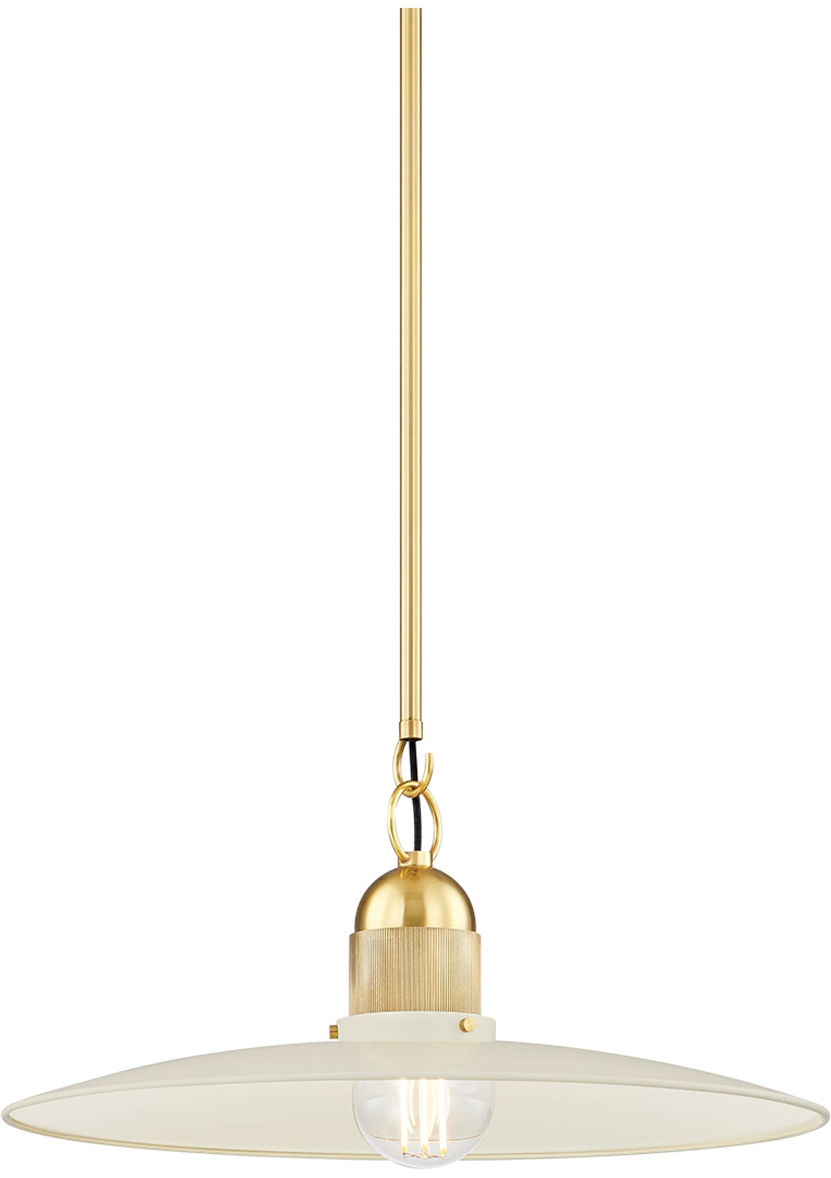 Leanna Pendant in Aged Brass / Soft Cream