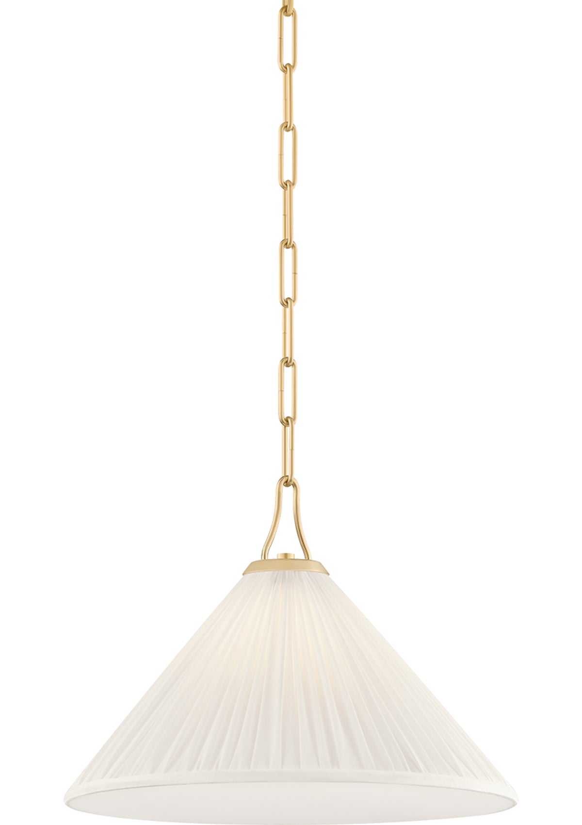 Merida Pendant – 16" W in Aged Brass