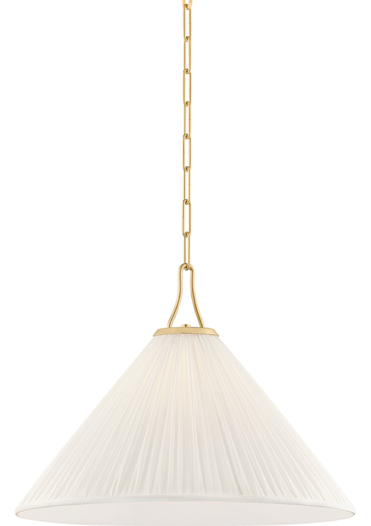 Merida Pendant – 22" W in Aged Brass