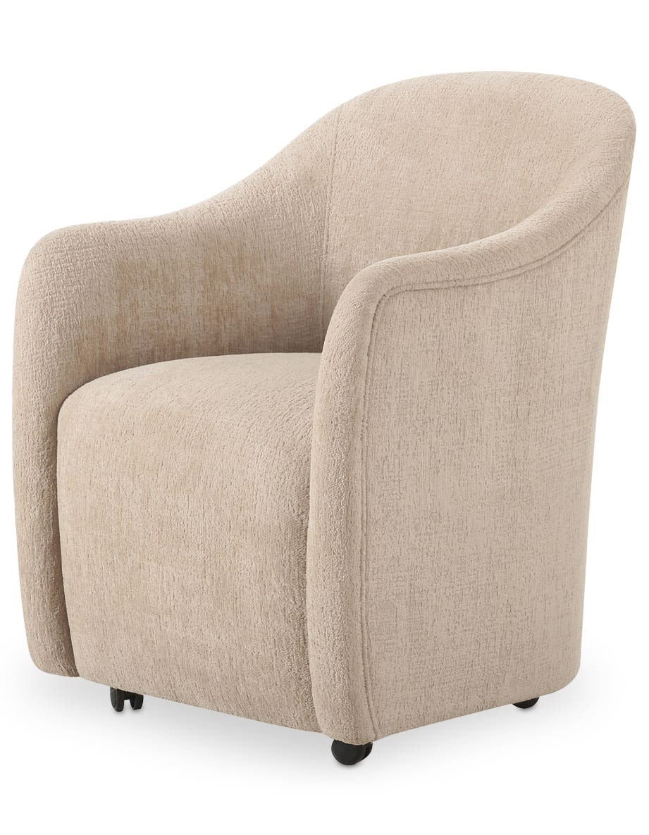 Drava Rolling Dining Chair - Beige
