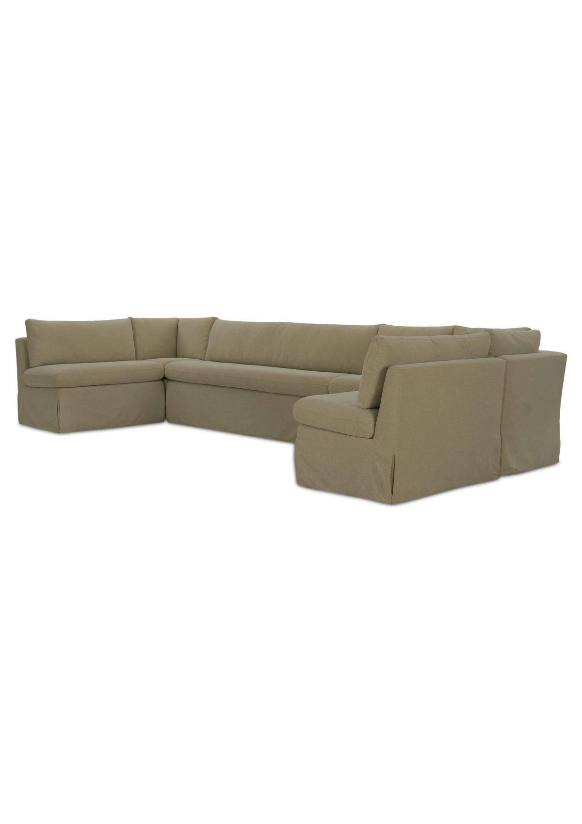 Fable Slipcover Dining Banquette U-Shape 168" - Olive