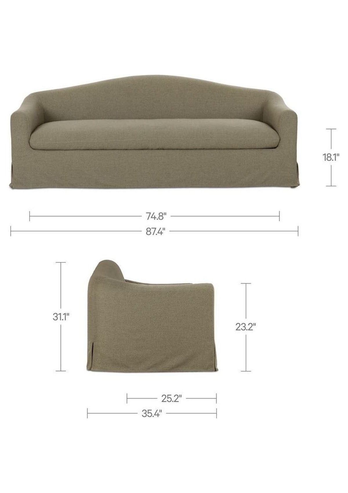 Odell Slipcover Sofa - Olive