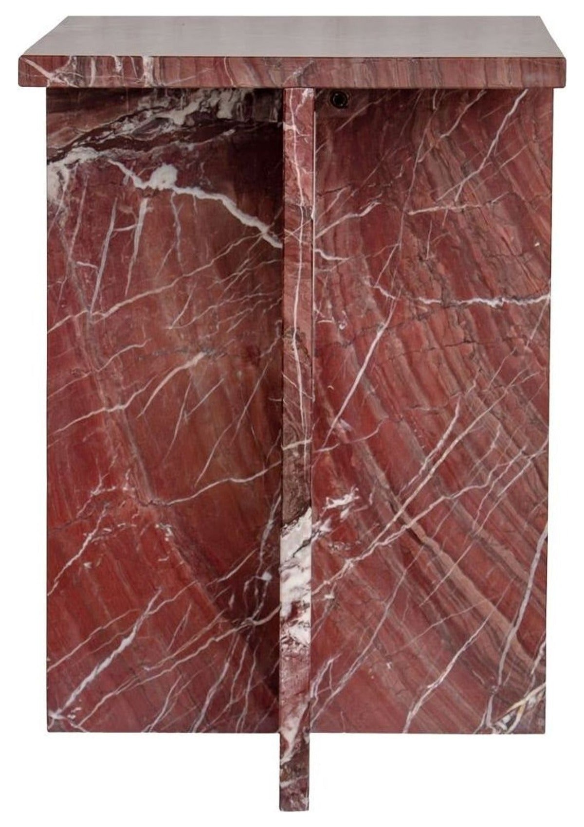 Blair Accent Table - Rosso Levanto Marble
