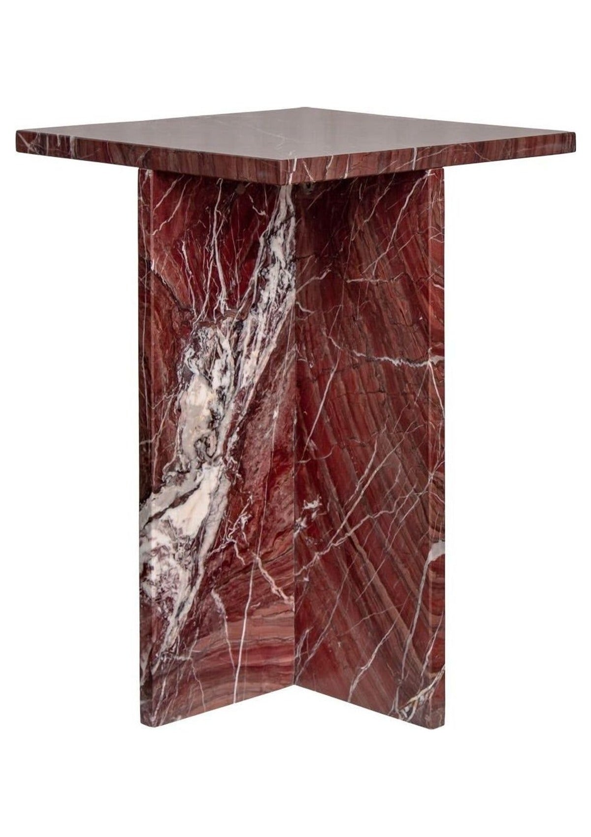Blair Accent Table - Rosso Levanto Marble