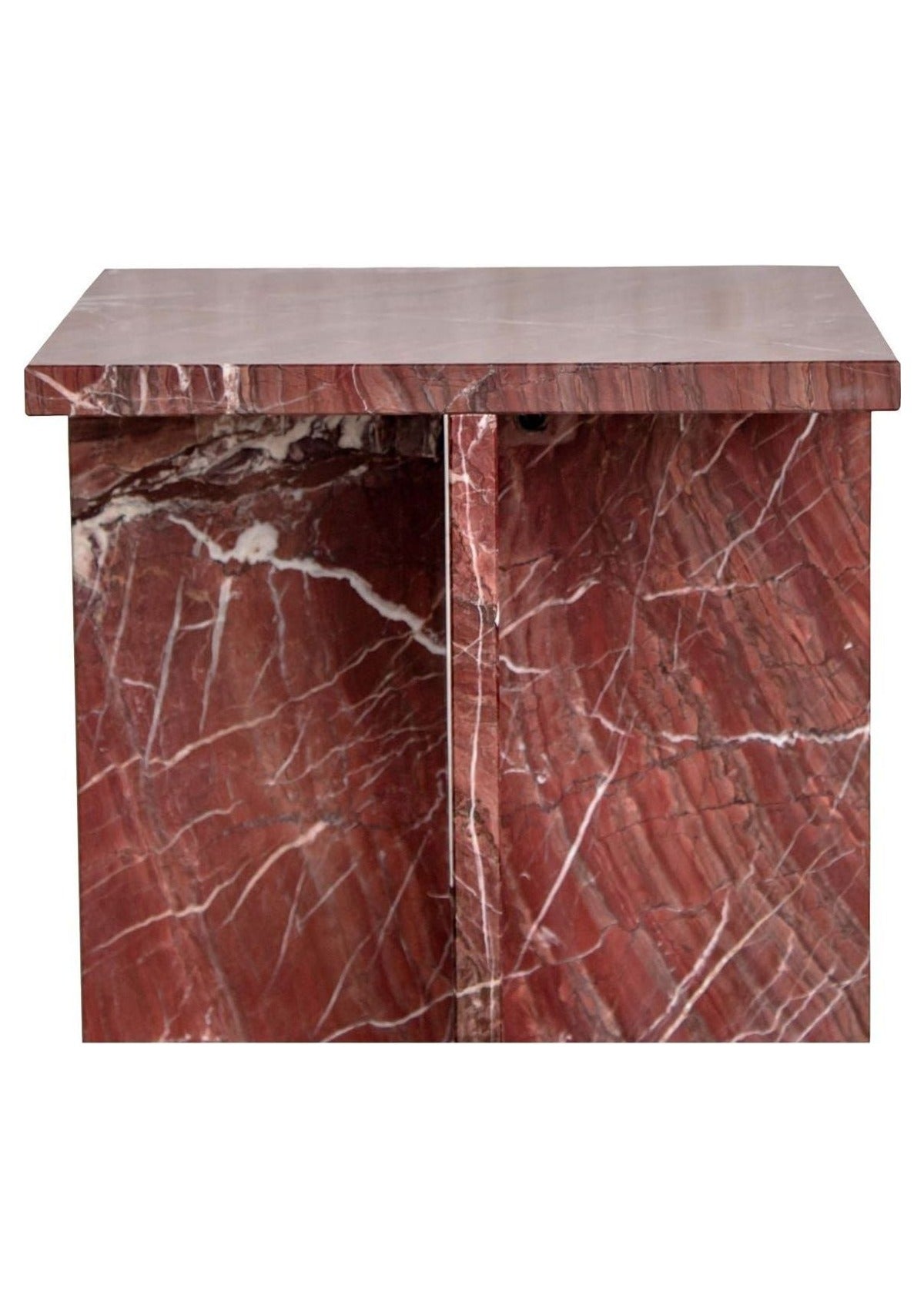 Blair Accent Table - Rosso Levanto Marble