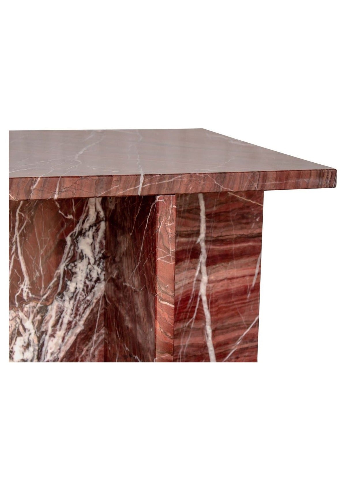 Blair Accent Table - Rosso Levanto Marble