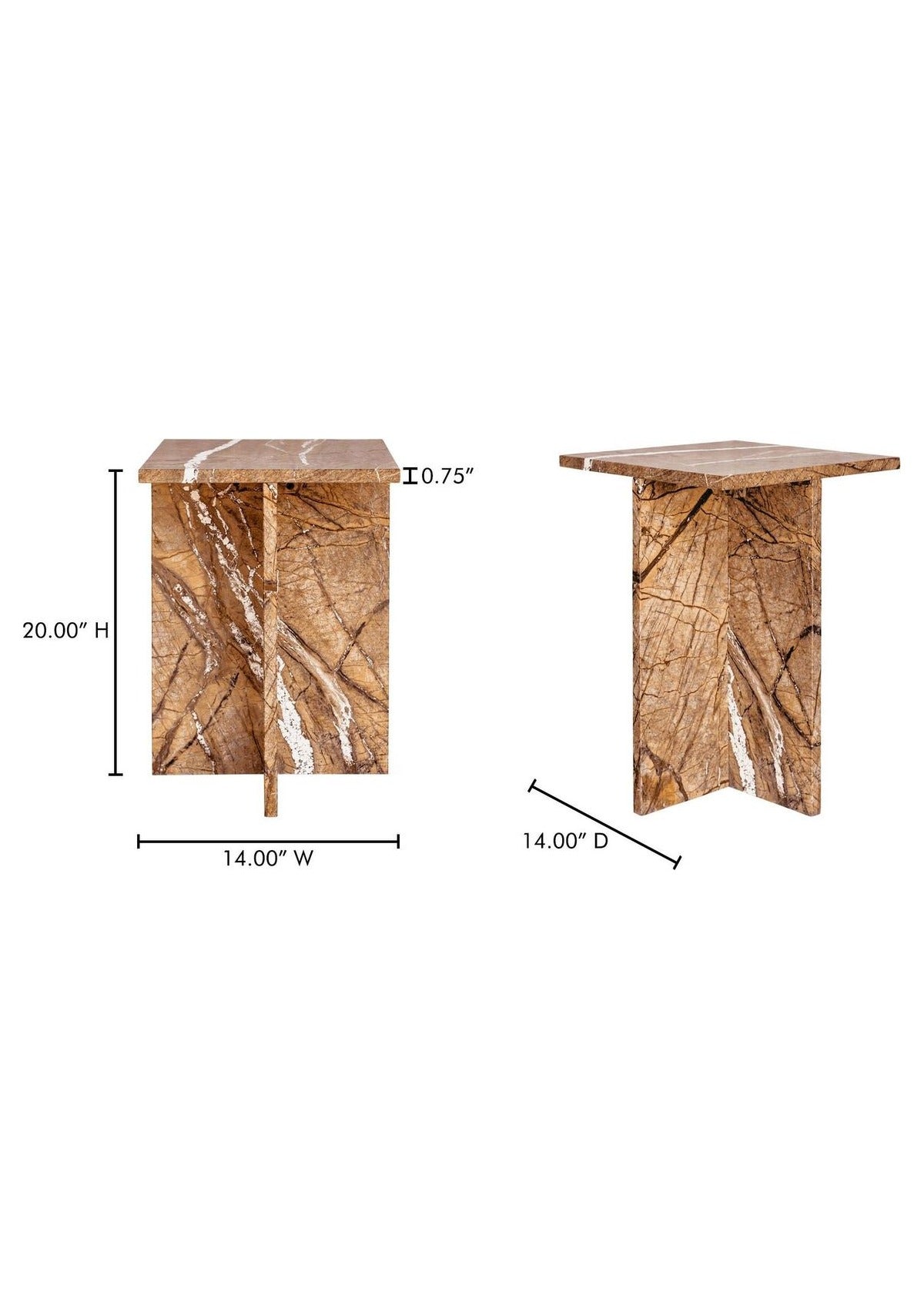 Blair Accent Table - Golden Forest Marble