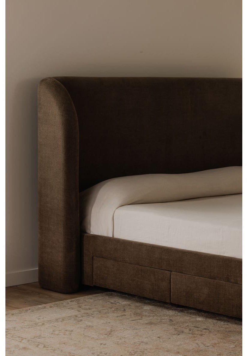 Sophia King Storage Bed - Brown