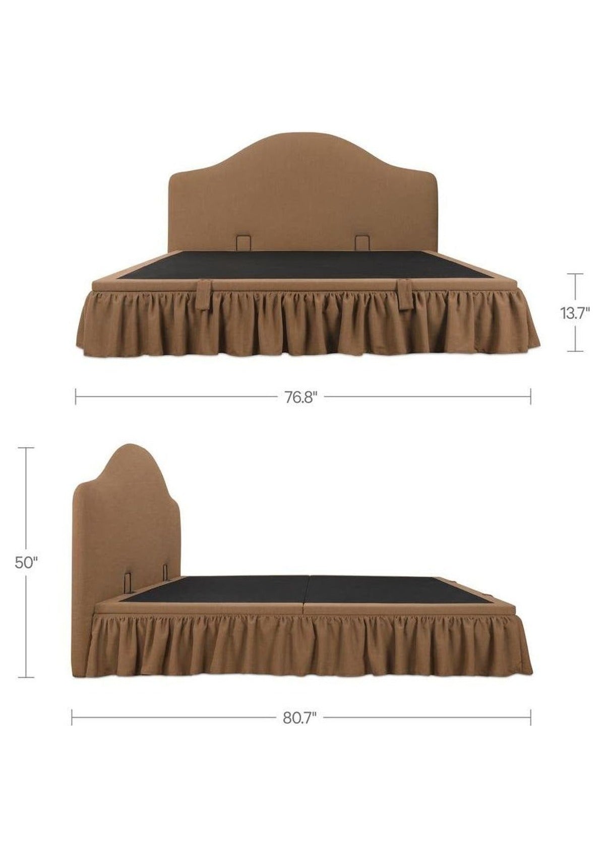 Noelle King Storage Bed - Light Brown