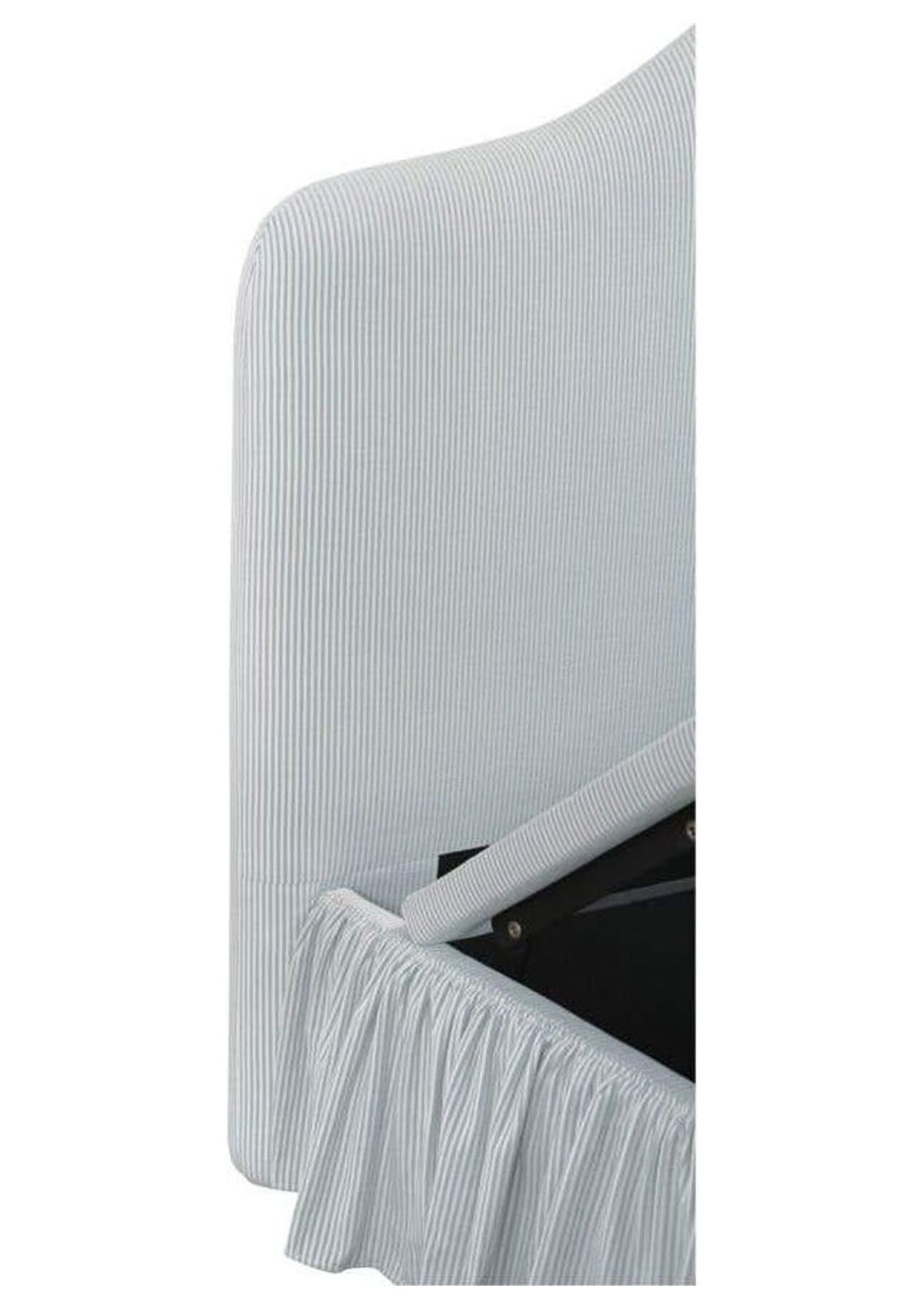 Noelle King Storage Bed - Light Blue Stripe