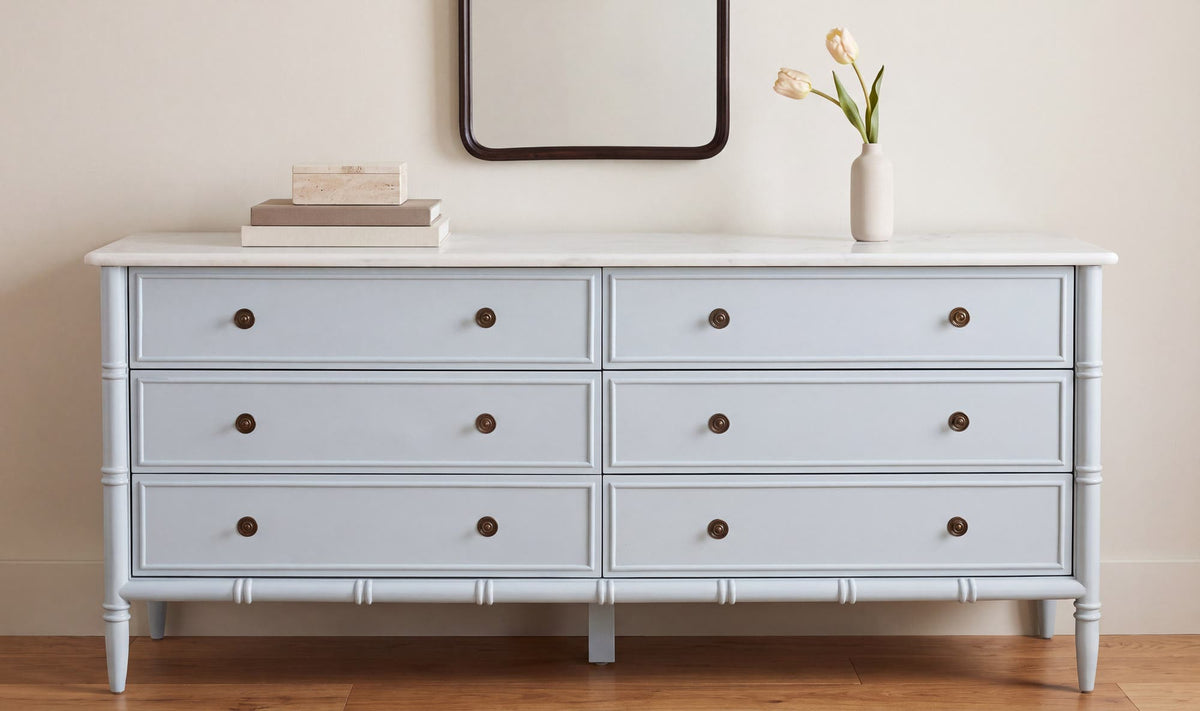 Eleanor 6 Drawer Dresser - Light Blue