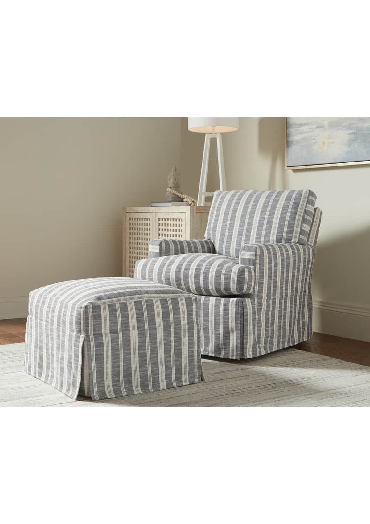 Sadie Slipcovered Ottoman