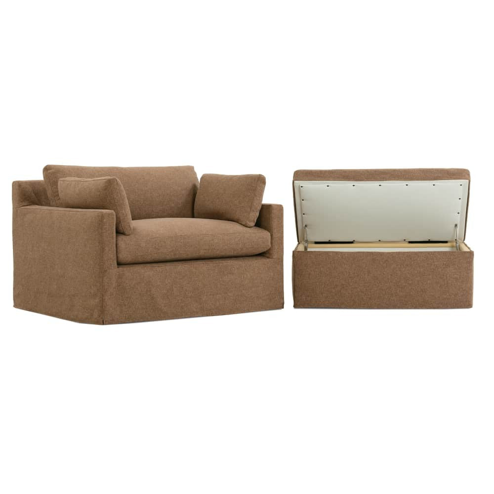 Sylvie Slipcovered Storage Ottoman