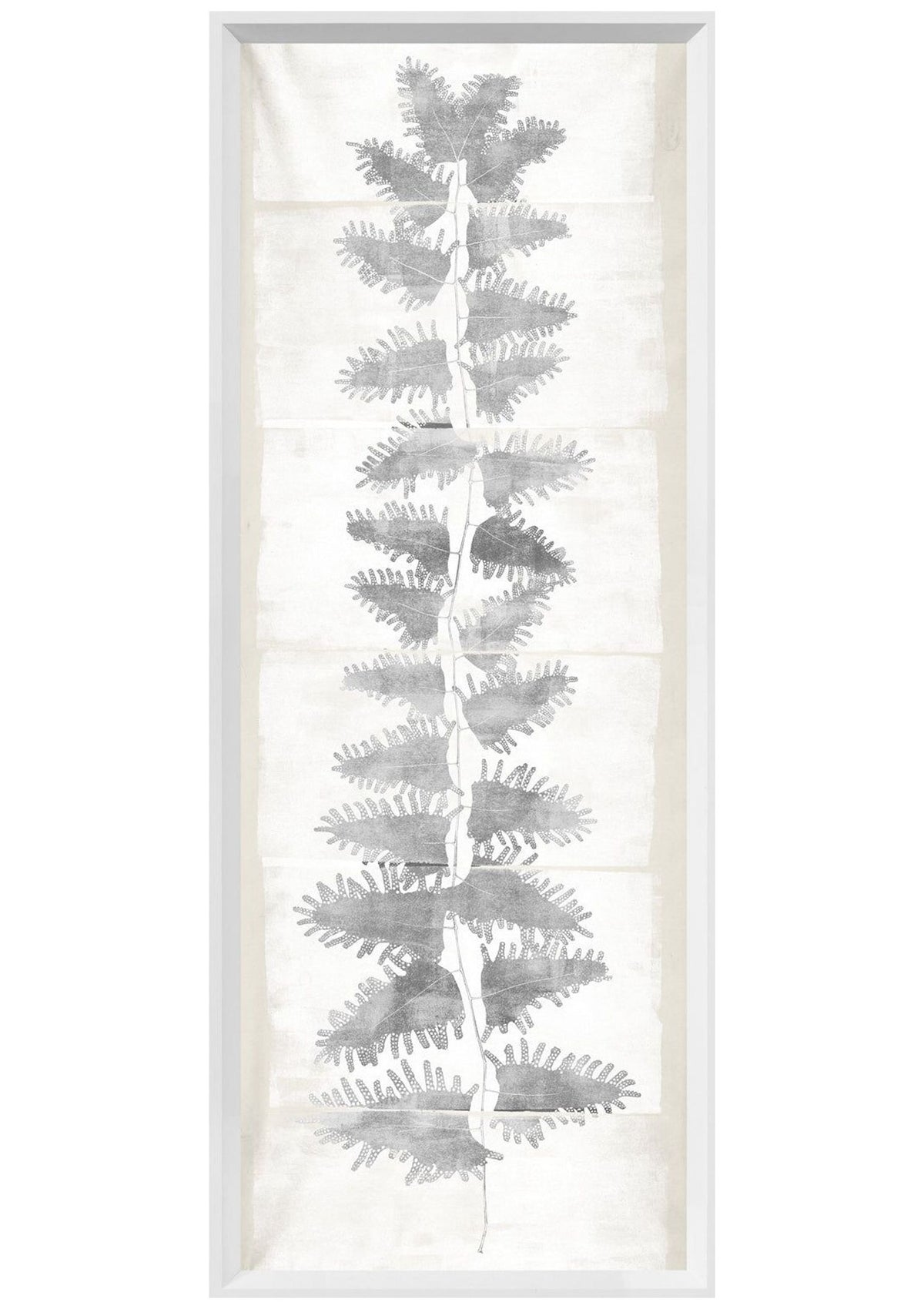 Tall Frond II – Small / Cream and Gray