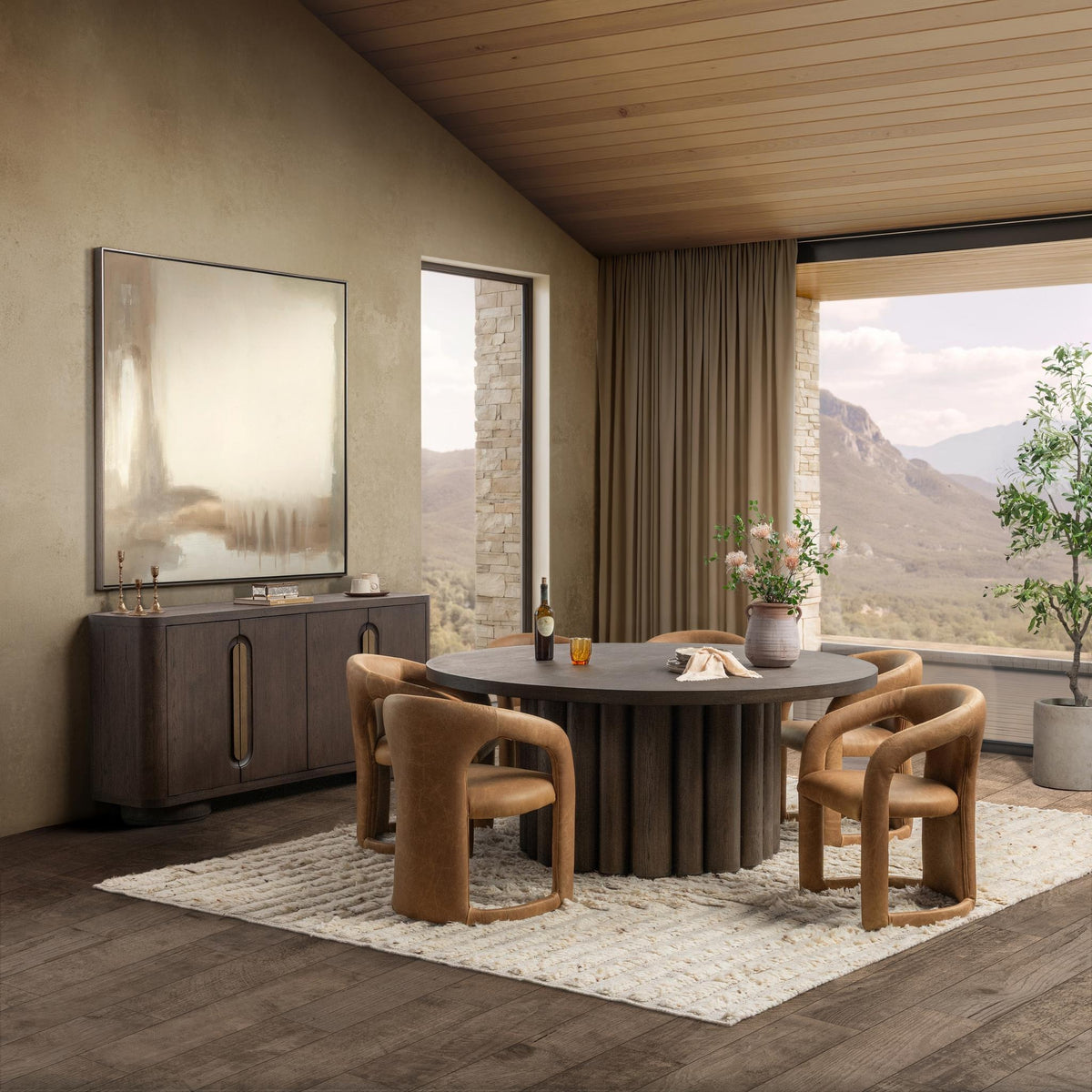 Tiber Round Dining Table - 70"