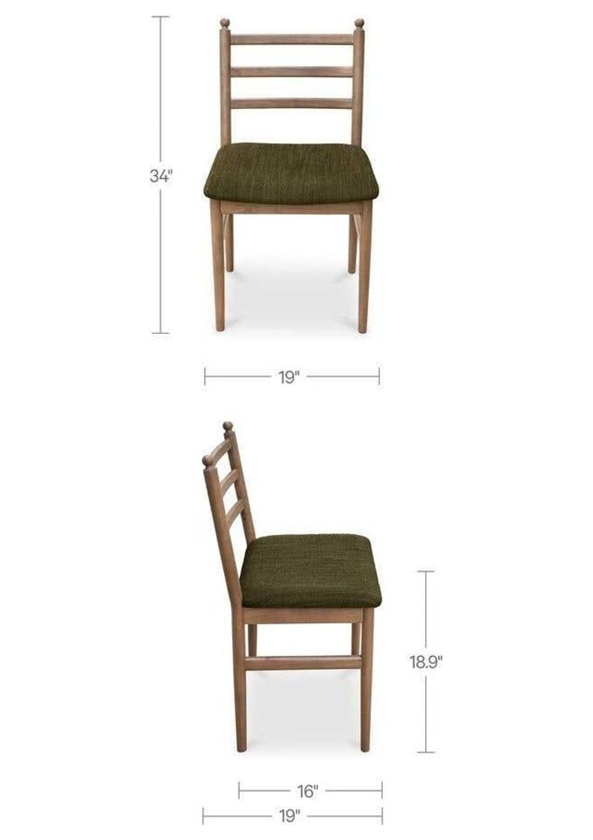 Vale Dining Chair - Set of Two - Green