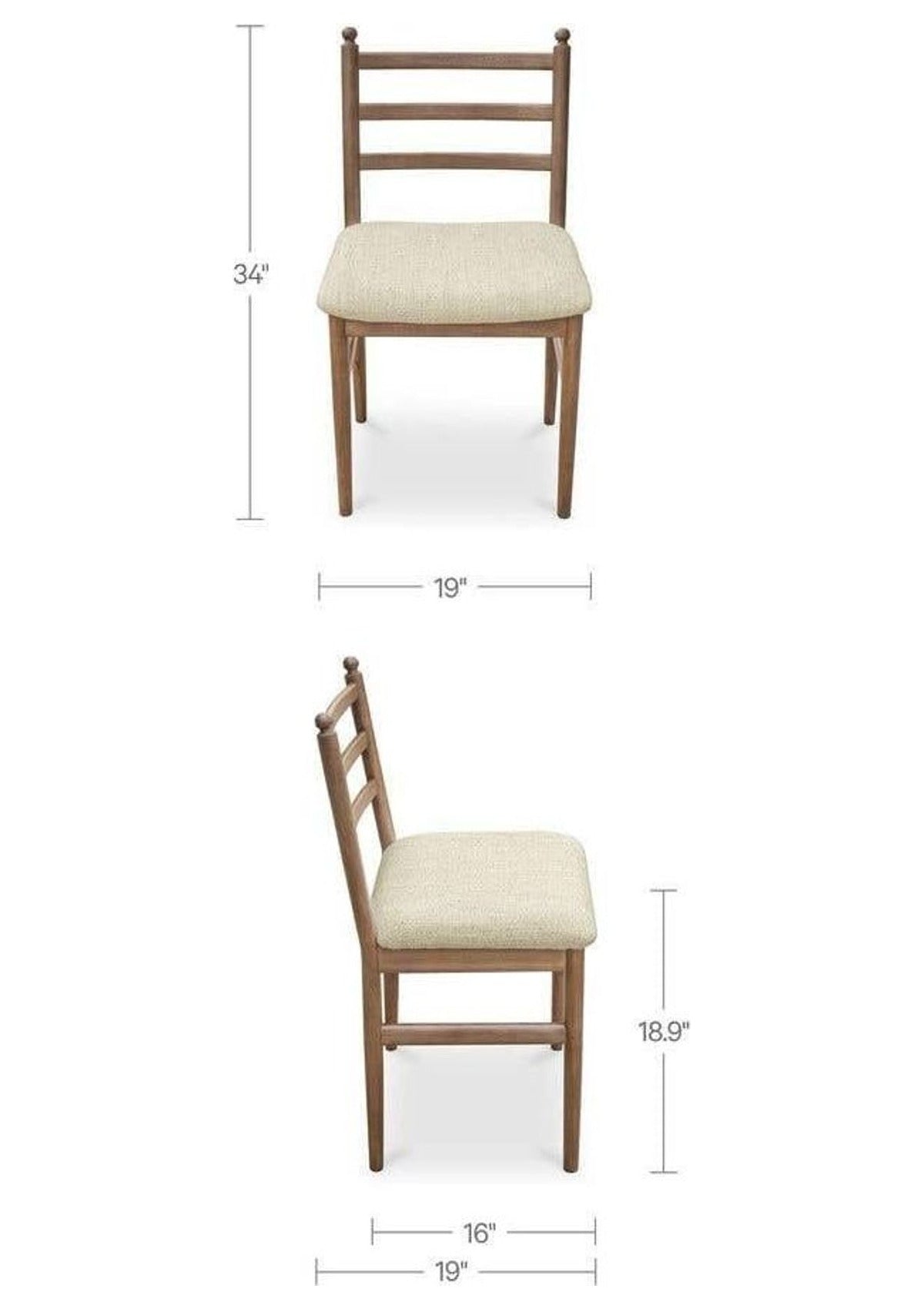 Vale Dining Chair - Set of Two - Beige