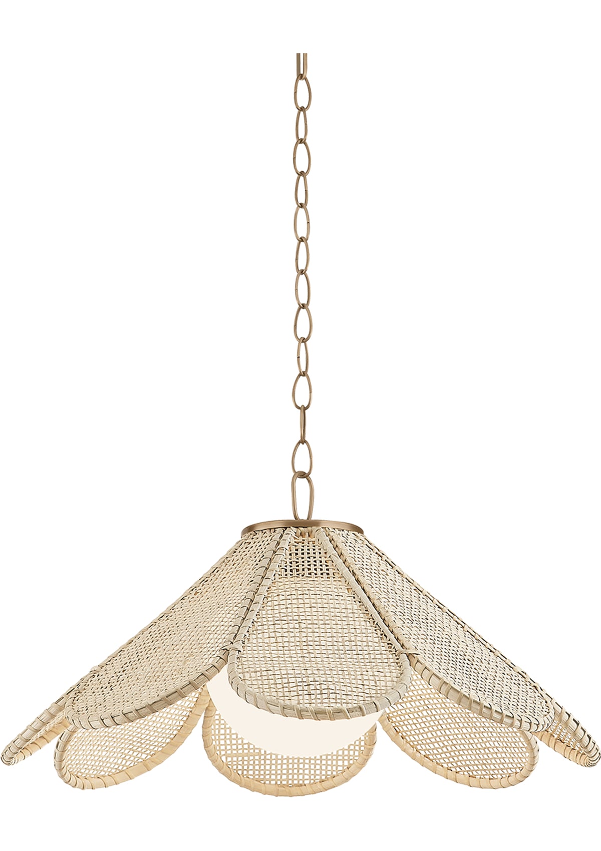 Petal Pendant – 24" W in Patina Brass