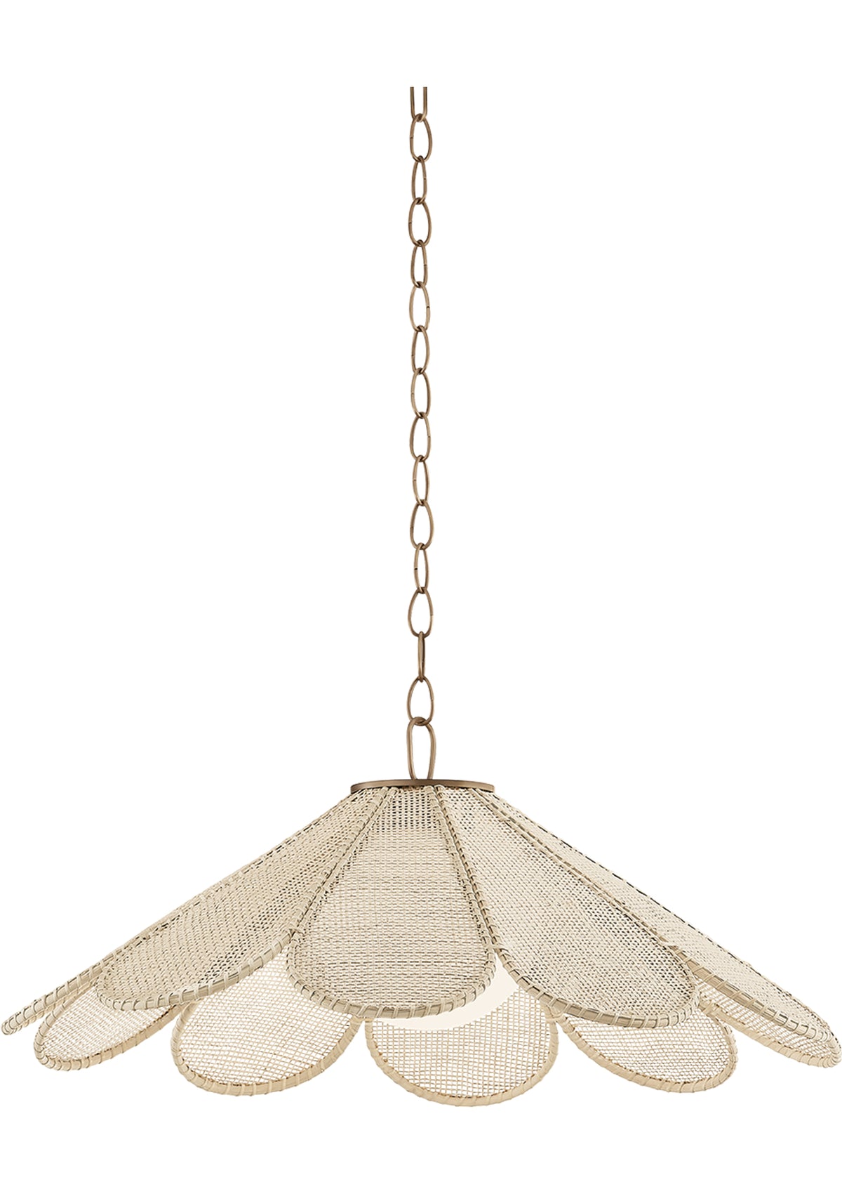 Petal Pendant – 36.25" W in Patina Brass