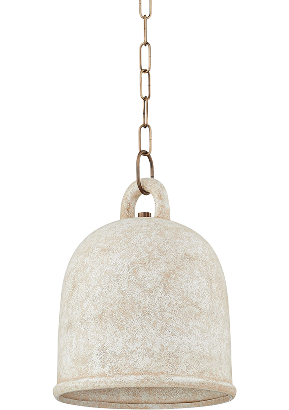 Relic Pendant – 12.25" W in Patina Brass / Ceramic Relic White