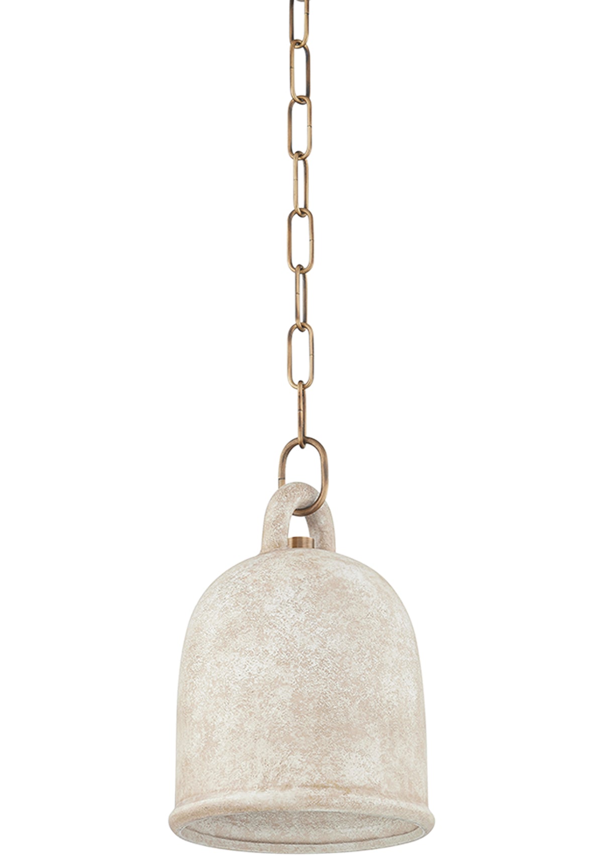 Relic Pendant – 8.25" W in Patina Brass / Ceramic Relic White