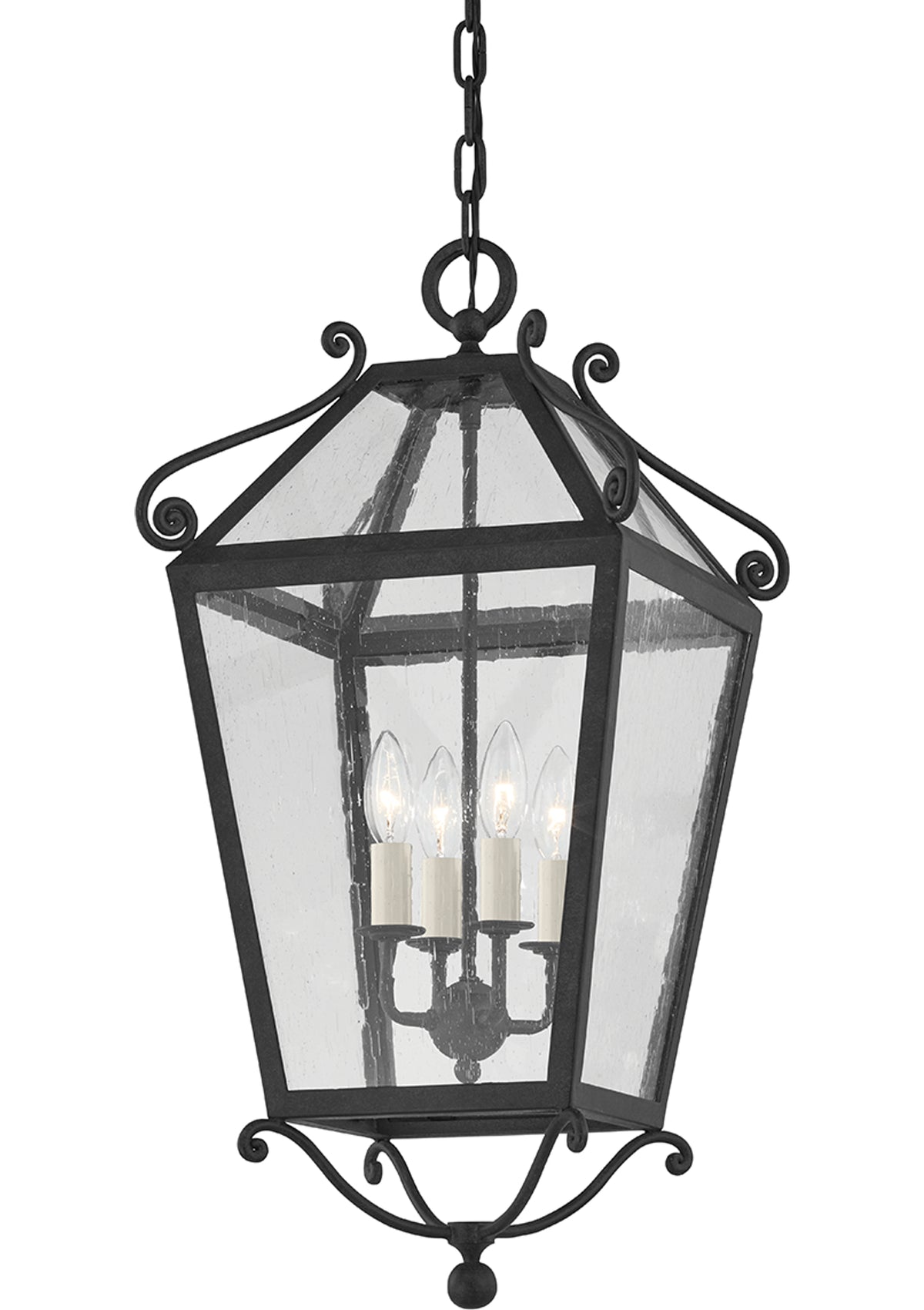 Santa Barbara County Exterior Lantern in French Iron