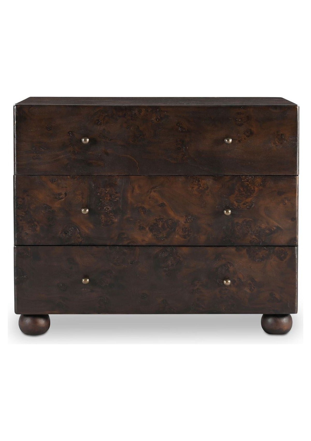 York 3 Drawer Nightstand - Dark Brown Burl