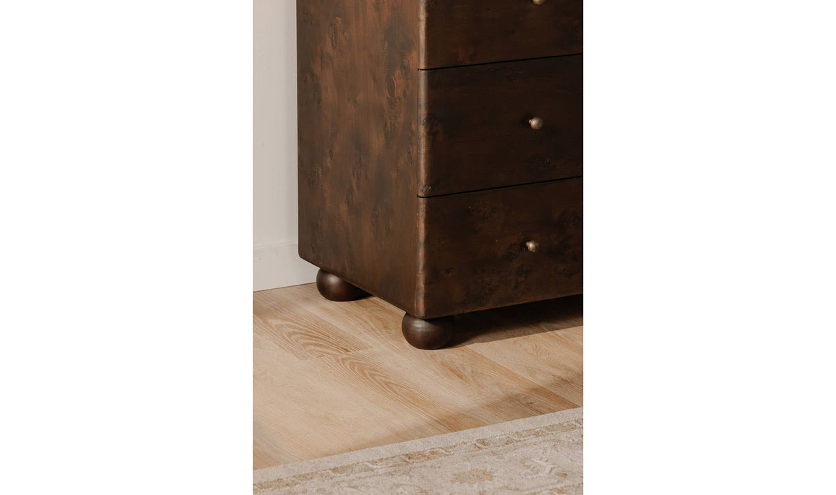 York 6 Drawer Dresser - Dark Brown Burl