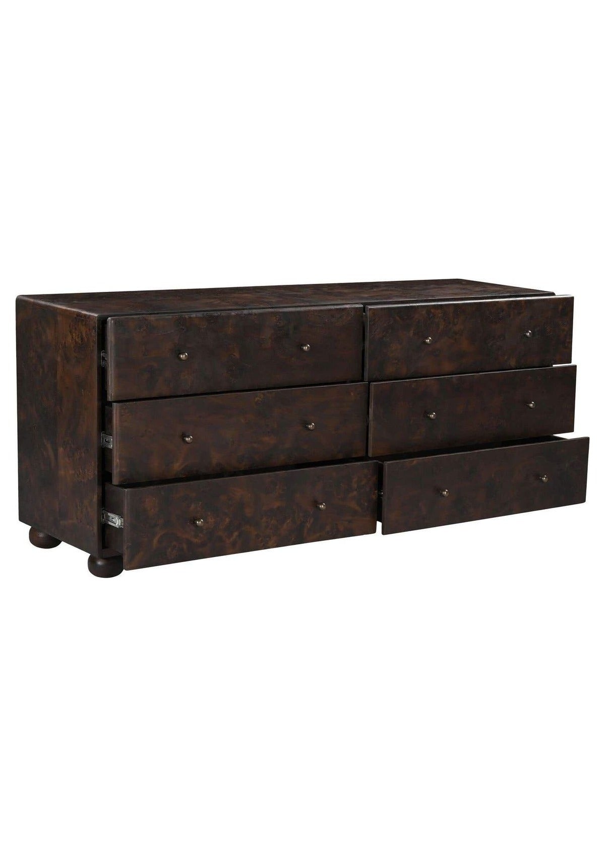 York 6 Drawer Dresser - Dark Brown Burl