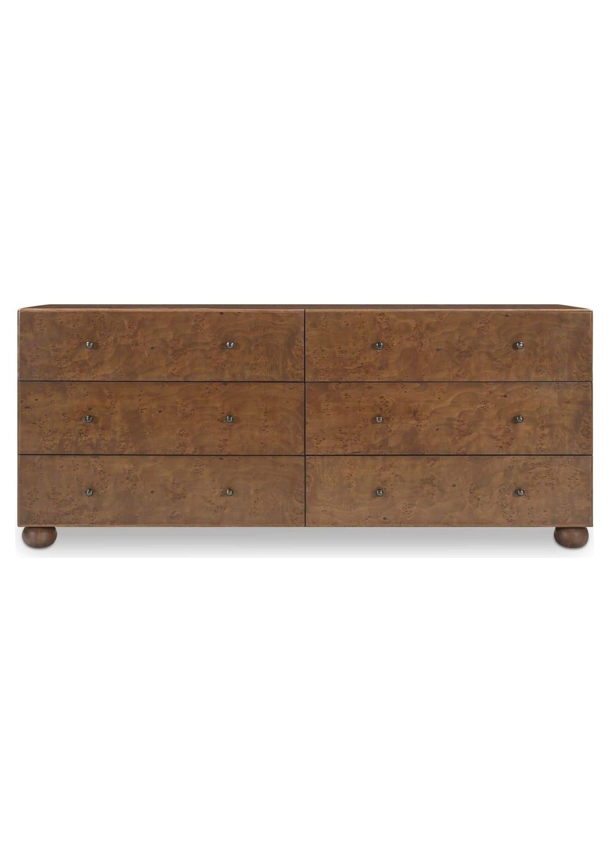 York 6 Drawer Dresser - Warm Brown Burl