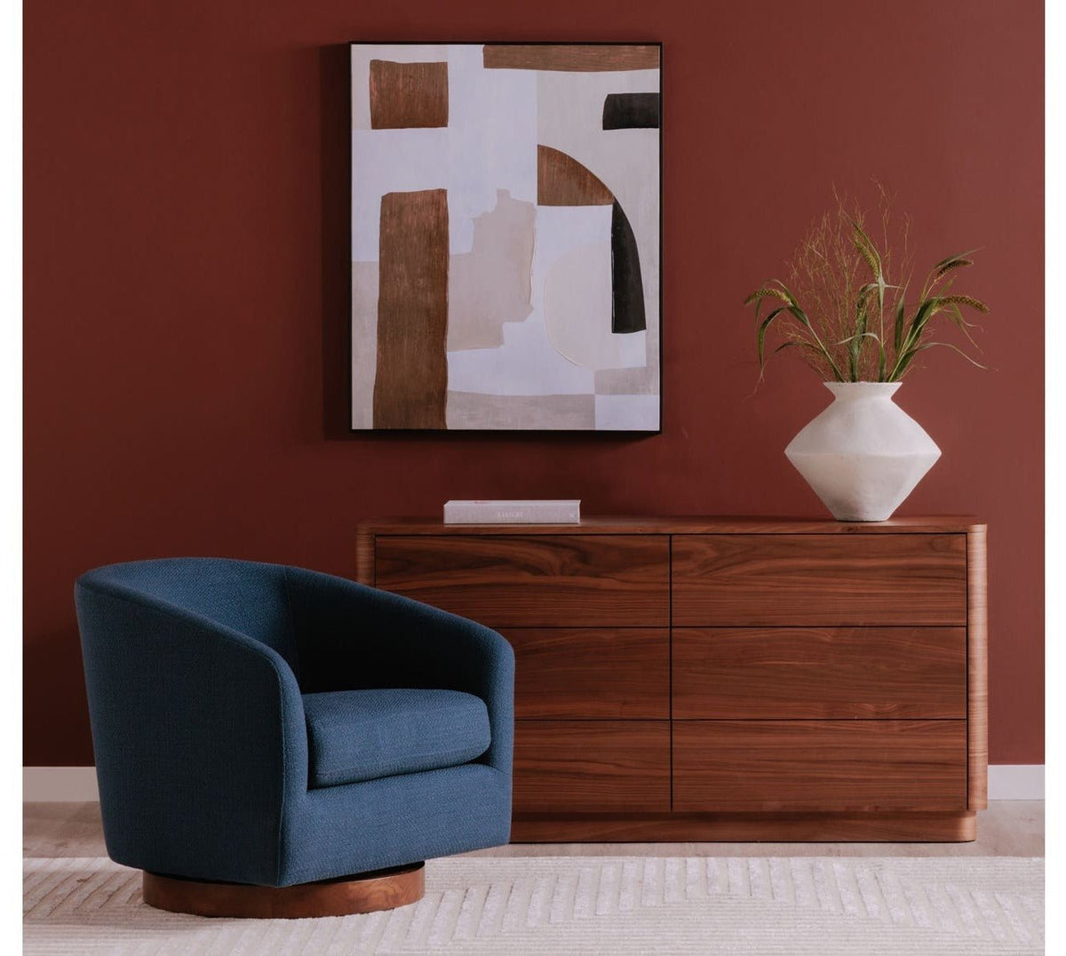 Round Off Dresser Brown - Walnut
