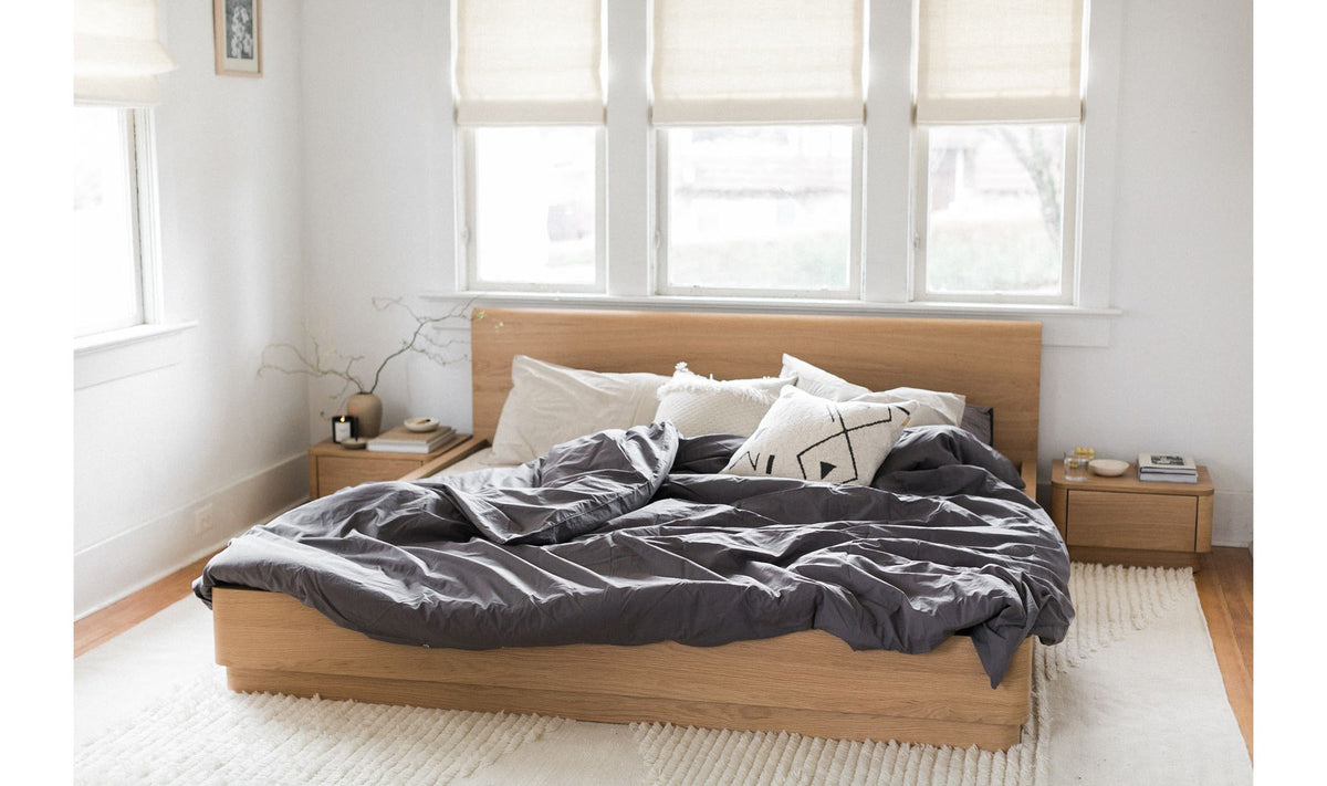 Round Off King Bed Light - Oak Brown