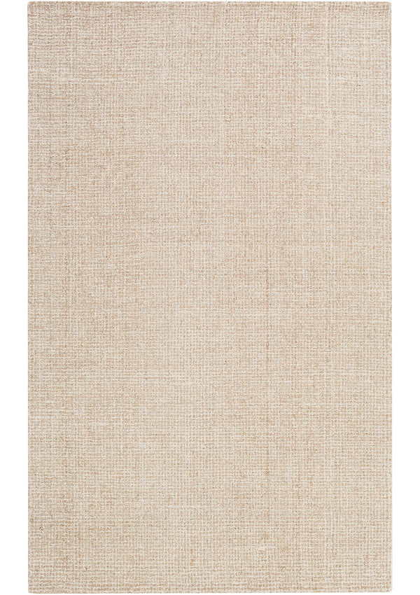 The Akoni rug in Oatmeal comes in warm tan and ivory tones.