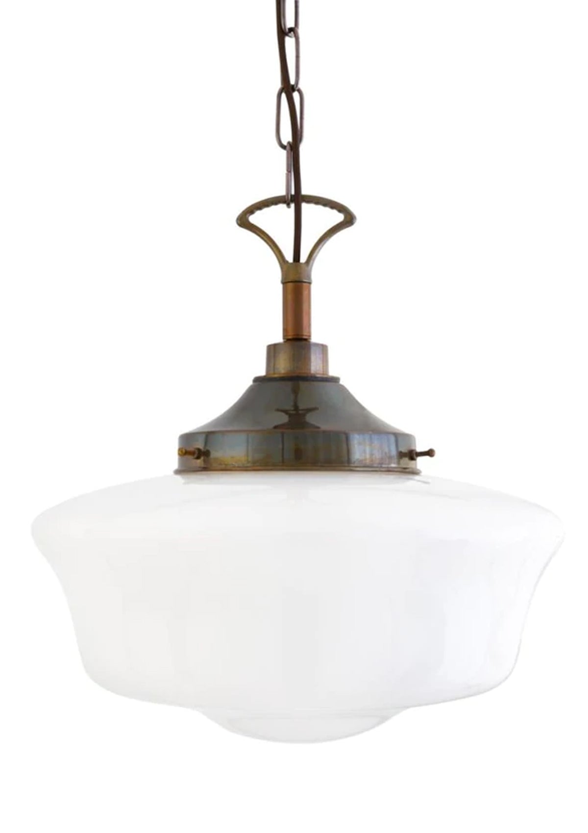 The Anath Schoolhouse pendant light can be used both indoors and outdoors.