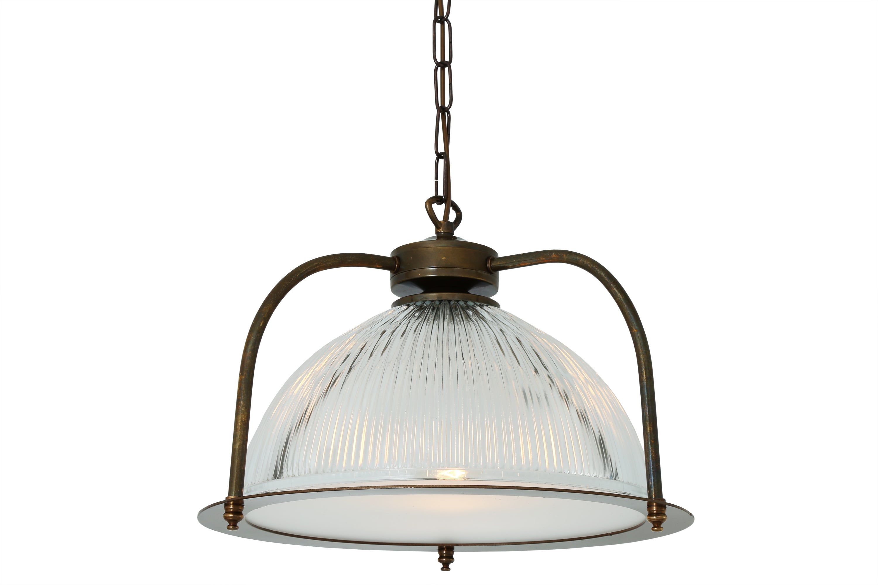 Bousta Industrial Holophane Pendant Light With Diffuser