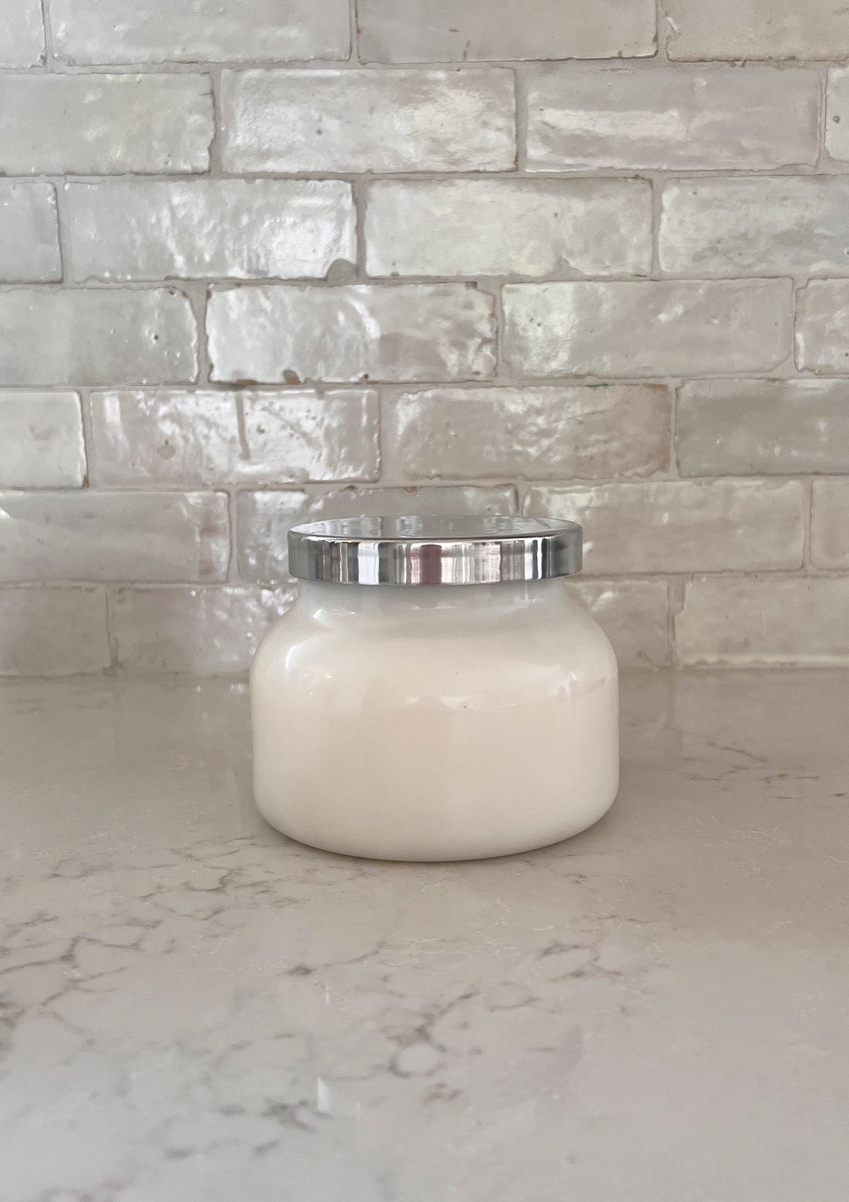 Capri Blue Volcano Candle - White Glass Jar