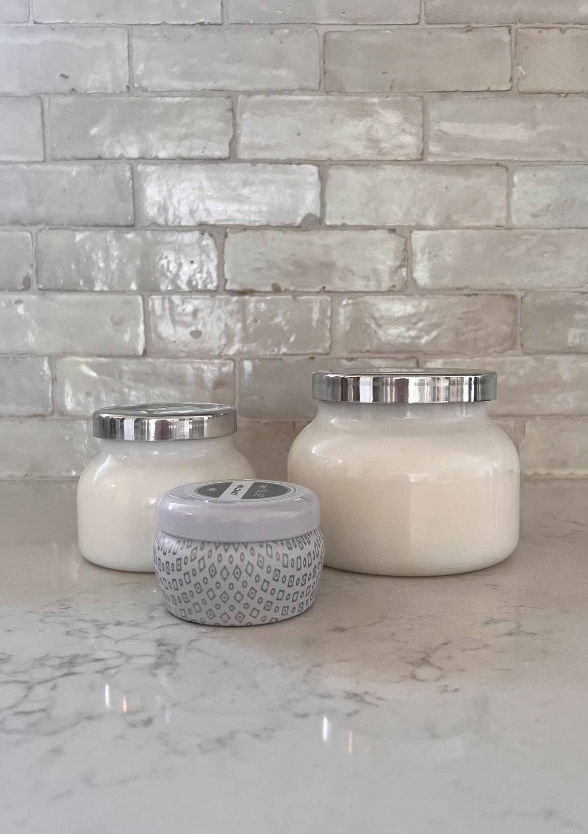 Capri Blue Volcano Candle - White Glass Jar