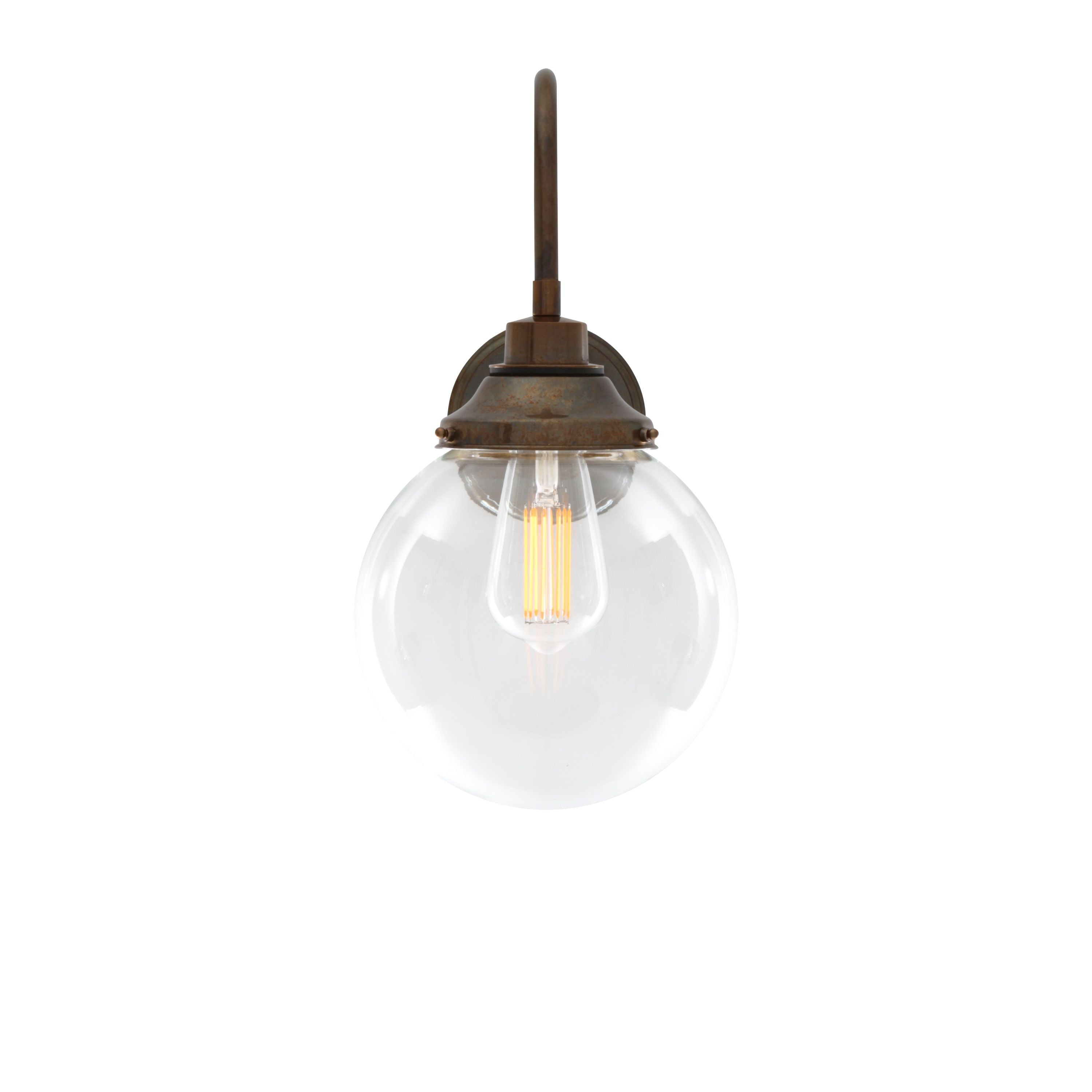 Laguna Clear Globe Swan Neck Wall Sconce