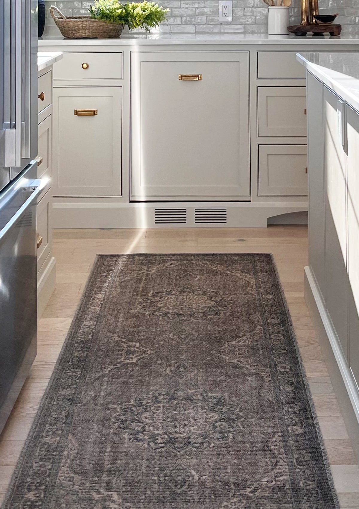 This machine washable rug comes in several runner sizes and some area rug sizes as well.