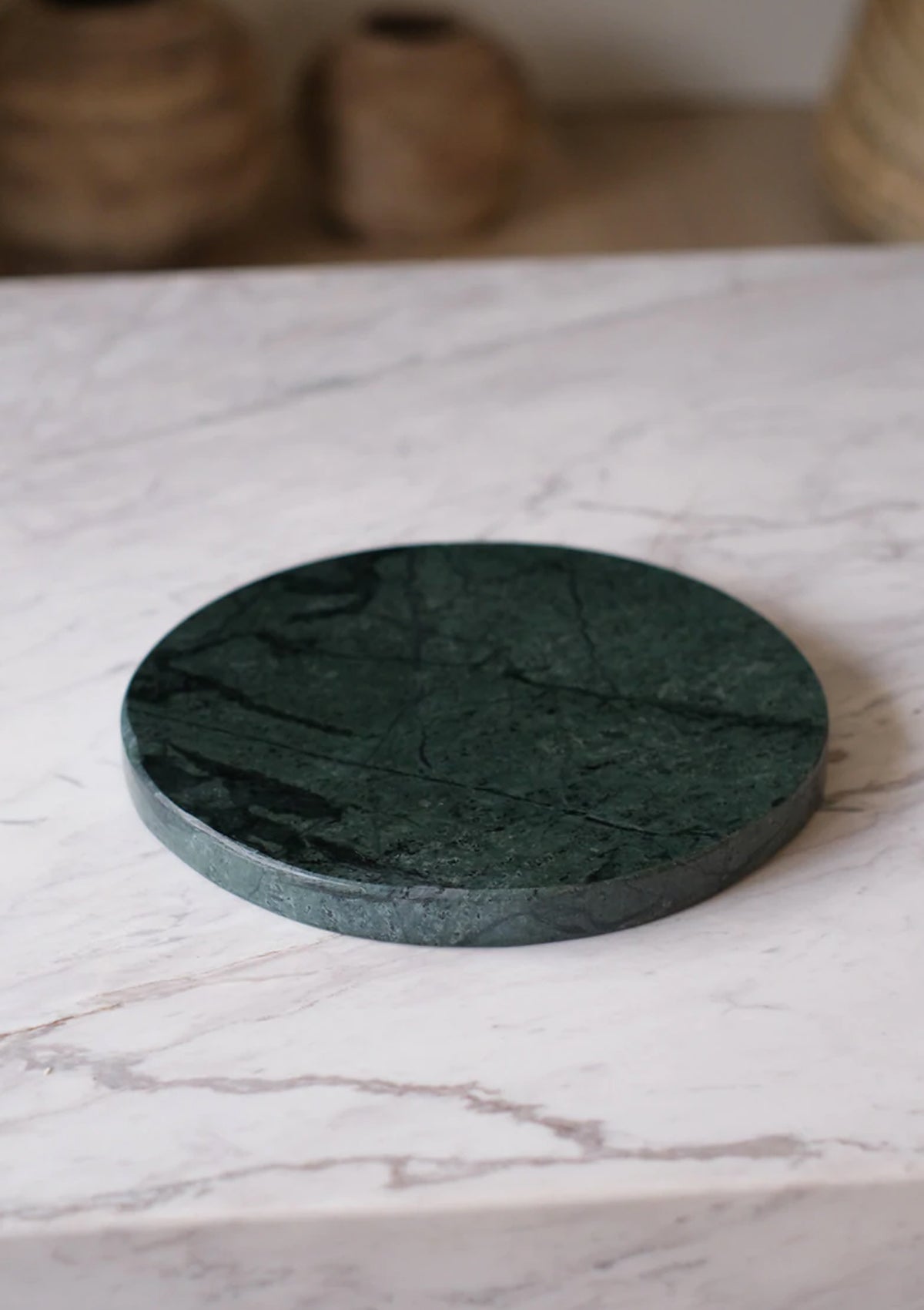 The Lovell Marble Plate is a stunning green marble catch-all plate.