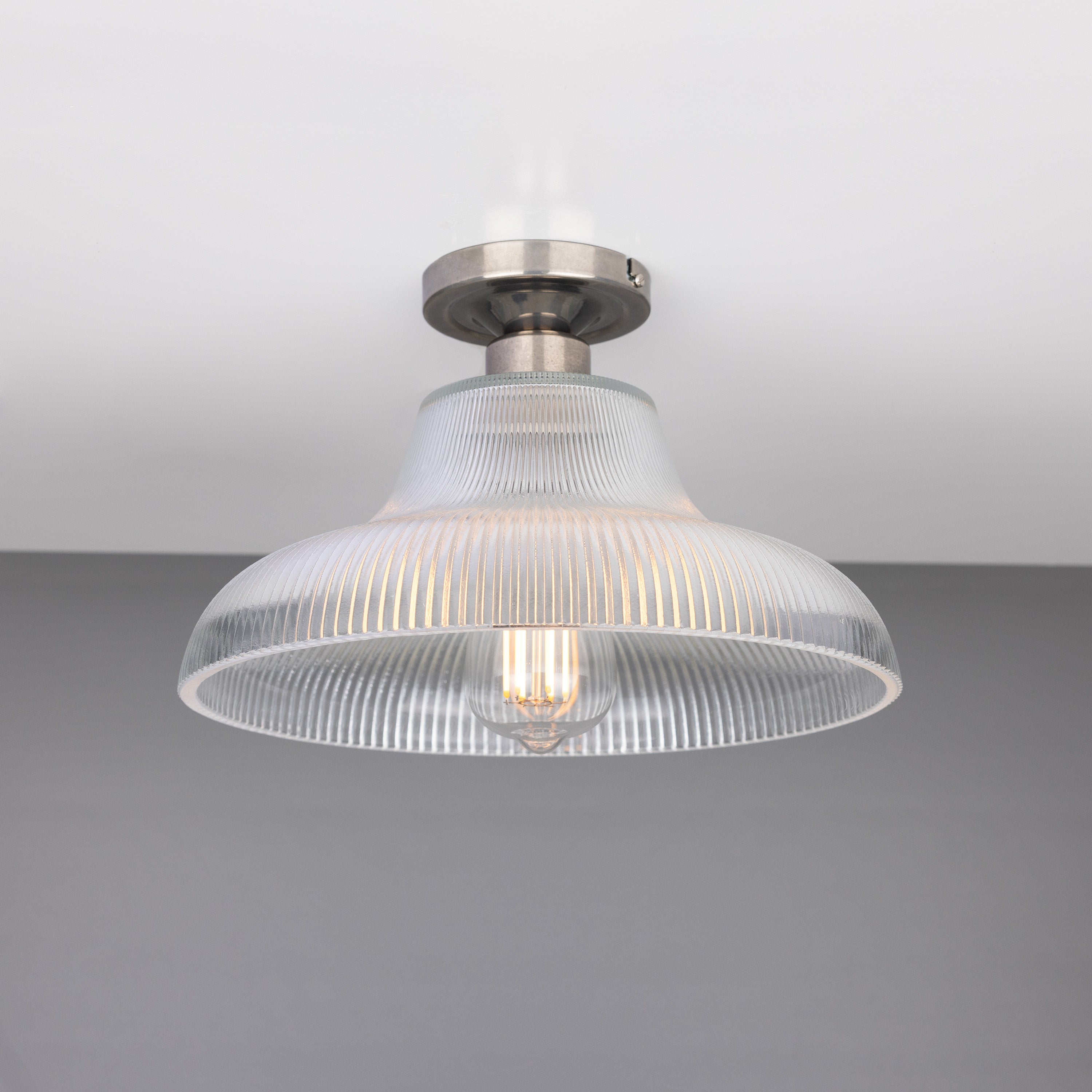 Mono Vintage Prismatic Glass Flush Ceiling Light