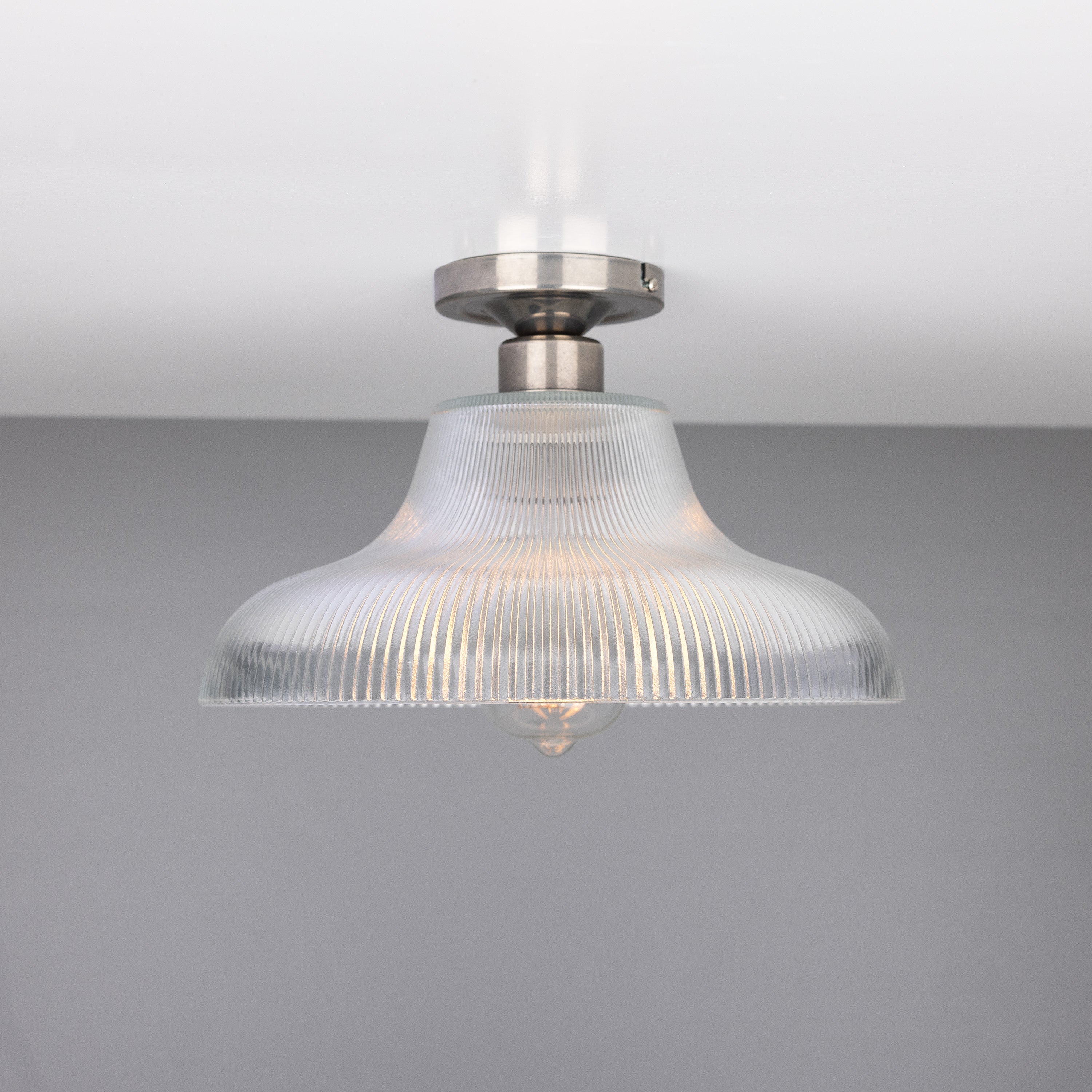 Mono Vintage Prismatic Glass Flush Ceiling Light