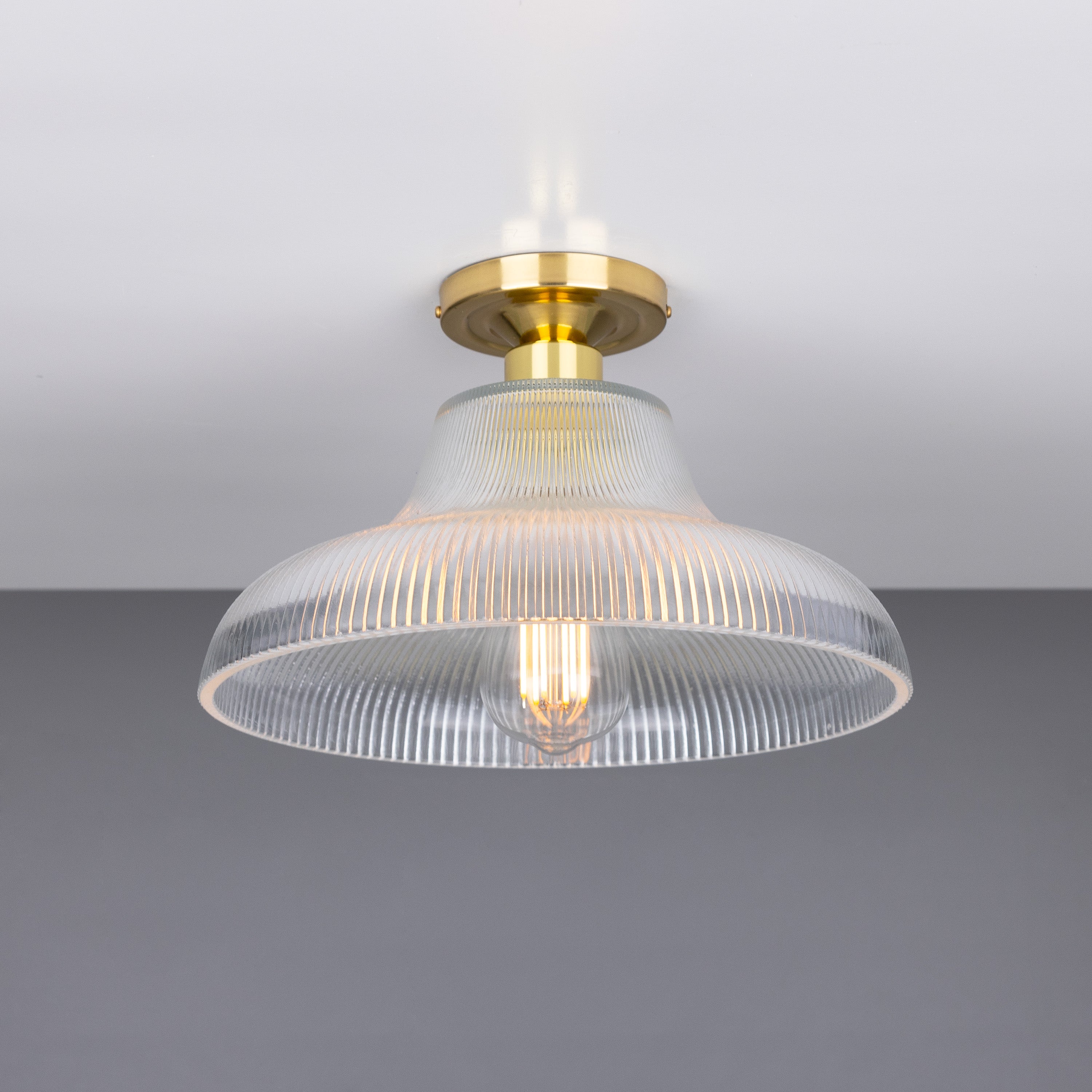 Mono Vintage Prismatic Glass Flush Ceiling Light