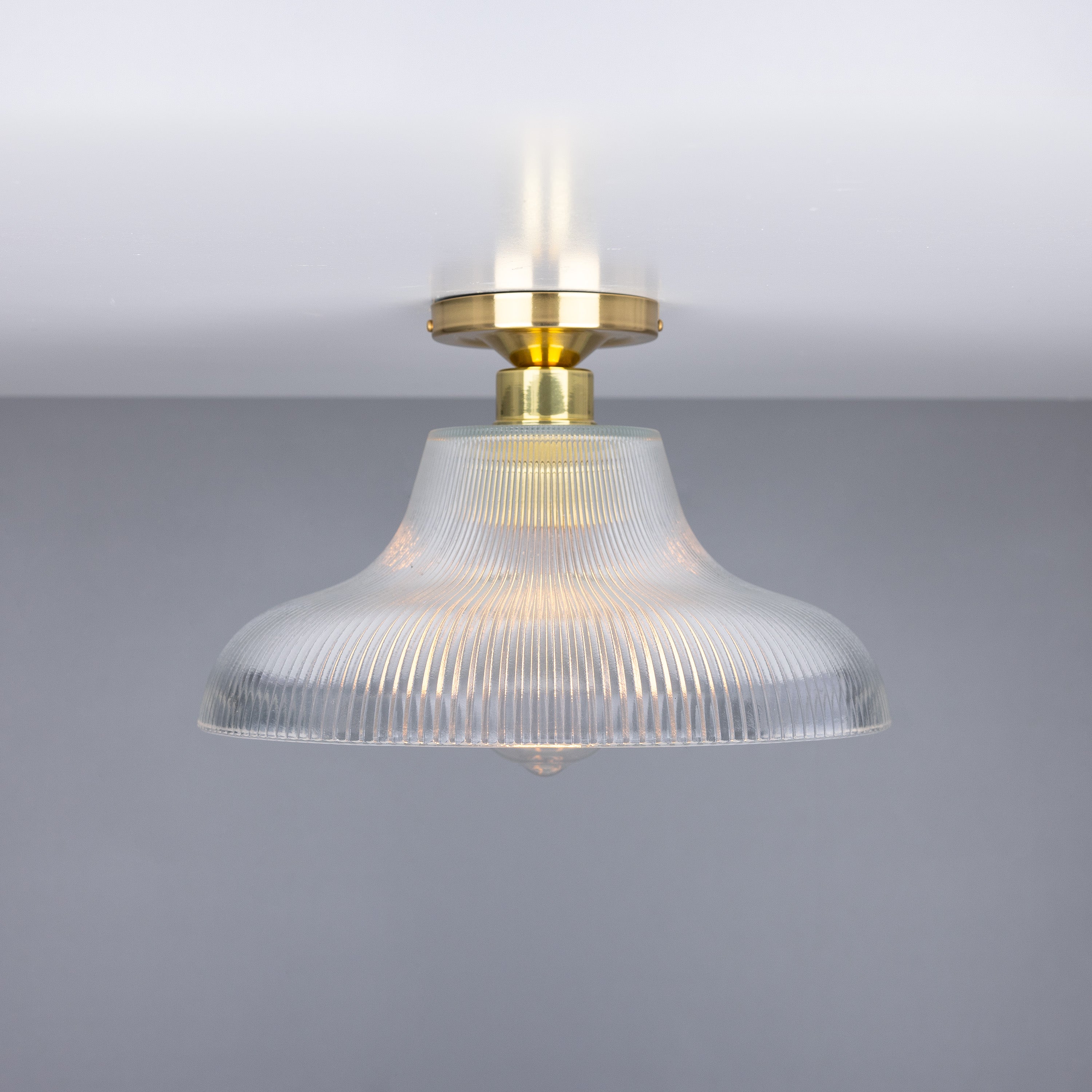 Mono Vintage Prismatic Glass Flush Ceiling Light